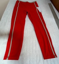 Athleta Ultra High Rise Elation 7/8 Tight Red Gray Stripe Large Yoga New $99 picture