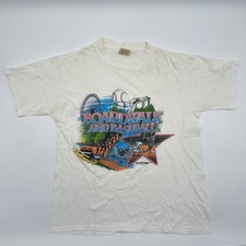 Vintage Boardwalk and Baseball Park T-Shirt Mens Small White World ClassREAD picture
