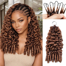 Burmese Curly Crochet Human Hair for Black Women Highlights Blonde 4P27/30 Feath picture
