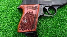 New Hardwood Grip for Walther PPK (Not for PPKS, PP) Flower Engraved Wrap Round picture