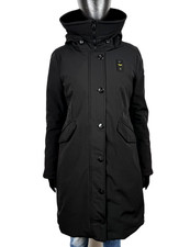 Blauer USA Women's Long Down Jacket M Black Duck Down Parka Winter Hood picture
