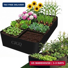 CJGQ Fabric Raised Garden Bed 6x3x1ft Garden Grow Bed Bags for Growing Herbs, Fl picture