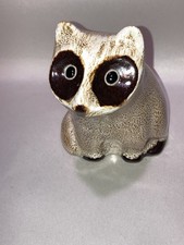 Pigeon Forge Pottery Raccoon Figurine Signed Douglas Ferguson picture