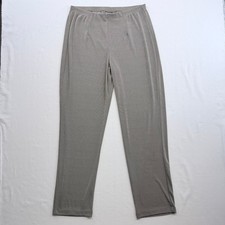 Additions by Chico's Pants Size 2 L Gray Pull On Straight Leg Travel Knit picture