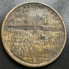 1925-P Lincoln Cent Major Lamination Obv/Improper Alloy Mix Dual Error Event picture
