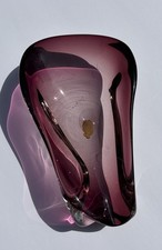 VTG Murano Venetian Cranberry Purple Italian Art Glass Bowl MCM EUC picture