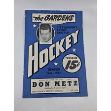 Vintage 1946-47 Pittsburgh Hornets Hockey Program The Gardens vs Buffalo Bisons picture