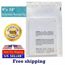 500 9x12 Self Seal Suffocation Warning Clear Poly Bags 1.5 mil - ST ShipMailers picture