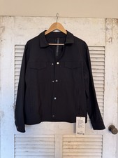 NWT Lululemon Men's Twill Utility Jacket Black Snap Front Minimalist Style Small picture