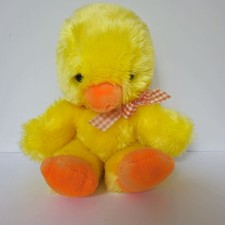 Vintage GUND Fluffy Duck Sunshine Yellow Orange Chick 14” Plush Stuffed Toy 1976 picture