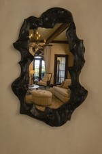 ✨ Luxury Sculptural Black Free-Form Wall Mirror – Handcrafted Statement Piece ✨ picture