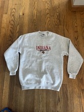 VTG Indiana Hoosier Basketball Pullover Sweatshirt Grey Lee Men’s Med Crew Neck picture