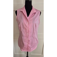 Jones New York Signature Button Front Collared Sleeveless Top Womens Sz M picture