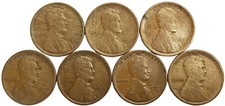 (7) 1909 S US LINCOLN WHEAT CENT 1C CIRC COIN LOT SAN FRANCISCO MINT picture