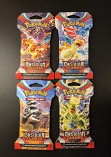 Pokemon SV03: Obsidian Flames Sleeved Booster Pack Art Bundle [Set of 4 Packs] picture