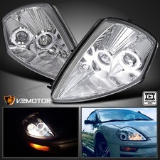 Clear Fits 2000-2005 Mitsubishi Eclipse LED Halo Projector Headlights Lamp LH+RH picture