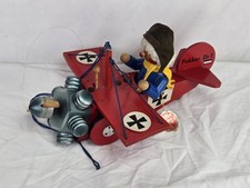 Vintage STEINBACH German SMOKER Red Baron Fokker Airplane Reuge Swiss MUSIC BOX picture