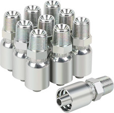 ANCIMOON 3/8’’ Hose x 3/8’’ NPT Male Hydraulic Hose Crimp Fittings, 10PCS Set picture
