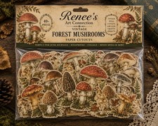 Vintage Forest Mushrooms Paper Cutouts | 40+ Nature Ephemera Pieces picture