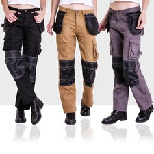 Ladies Womens Cargo Combat Work Trousers Knee Pad Pockets Working Pants picture
