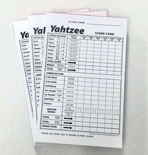 Yahtzee Score Card Pad Sheets Dice Game-Two-Sided (300 Sheets)--Printed in USA picture