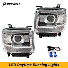 For 2014-2019 GMC Sierra 1500 HID LED DRL Projector Headlights Headlamps RH+LH picture