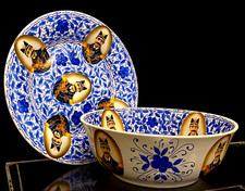 Stunning Hand-Painted Shah Qajar Large Set Mid East Islamic- Made in Balkan picture