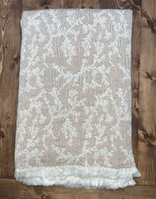 Rejuvenation Hadley Jacquard Organic Cotton Throw NWOT Copper And Ivory picture