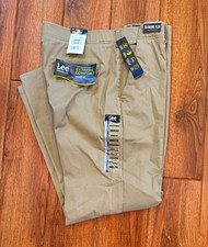 Lee Extreme Comfort Men’s Khaki Khakis Straight Leg Flat Front Stretch 36x32 picture