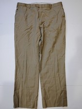 Santorini Romeo Pants 40x30 Brown 100% Wool Dress Slacks Flat Front Italian Made picture