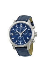 Tissot PRC 200 Chrono Blue Leather 42mm Men's Watch T0554171604700 picture