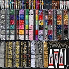 DIY Nail Art Bedazzling Kit - 18000 Pcs Rhinestones & Charms, 13 Boxes of 3D Gem picture