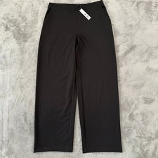 NWT Nic + Zoe Black Pull On Wide Straight Leg Pants Women's MEDIUM Ponte Knit picture