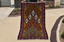 Turkish Kilim 41''x77'' Hand Woven Oushak Vintage Wool Rug 105x196cm picture