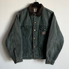 Carhartt faded green trucker work wear jacket picture