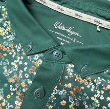 Walter Hagen Performance 11 Polo Mens Medium Green Garden Party Print Wicking picture