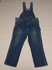 Vintage Roebucks Sears Denim Bib Overalls Distressed Workwear Carpenter picture