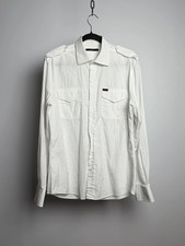 Gucci Tom Ford Era Epaulette Cotton Military Shirt 42 / 16 1/2 / L White picture