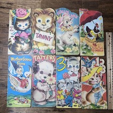 Vtg 1950s Whitman Childrens Die Cut Shaped Books Lot of 8 Tawny Tatters Hattie picture