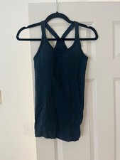 Lululemon Ebb to Street Tank Size 4 Storm Teal Ribbed Y-Back Built-In Bra picture
