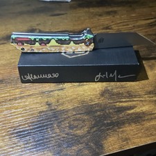 LG Luke Guy CHEESEBURGER Limited Edition D2 Folding Knife – Signed Collector Box picture