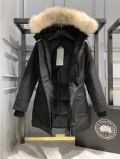 Women's Canada Goose 6660W Trillium Parka Black Fur Hood Winter Down Coat picture