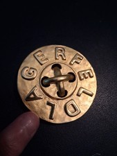 vintage rare Karl Lagerfeld brooch in matte gold plating picture