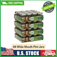 4 PACK Ball 16 oz Mason Jars, Wide Mouth Pint Canning Jars Lids & Rings 12-Pack  picture