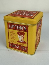 Vintage Lipton's Finest Tea Yellow Tin BristolWare Collectible  picture