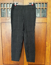 Alfani Black White Check Stretch Dress Pants Zip Flat Front 30/28 picture