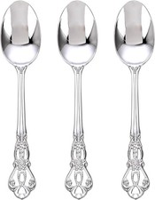 Joyido 75PCS Silver Plastic Spoons 8.1inch Vintage Soup Spoons for Parties | ... picture