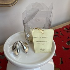 NEW Lenox The Gift Of Good Fortune Silver Pleated Special Occasion Cookies Set picture