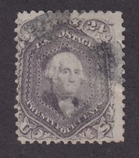 MATT'S STAMPS US SCOTT #70a GEORGE WASHINGTON 24-CENT ISSUE OF 1862 USED CV$325 picture