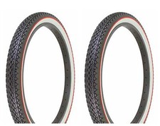 Two Tire Duro 24 x 2.125 Black/White Side Wall Red line HF0133. picture